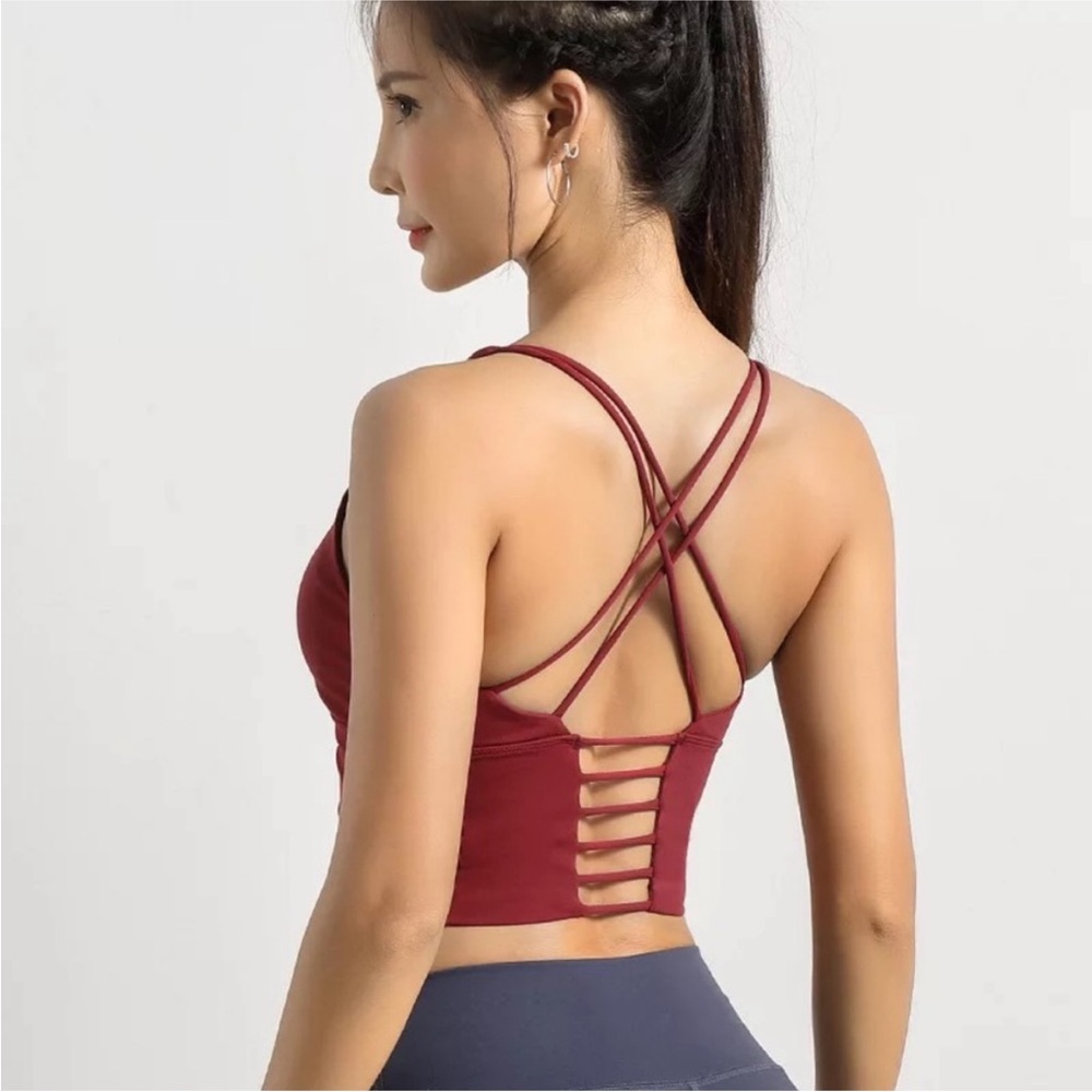 Red Racerback Sports Bra - Picture 3 of 9